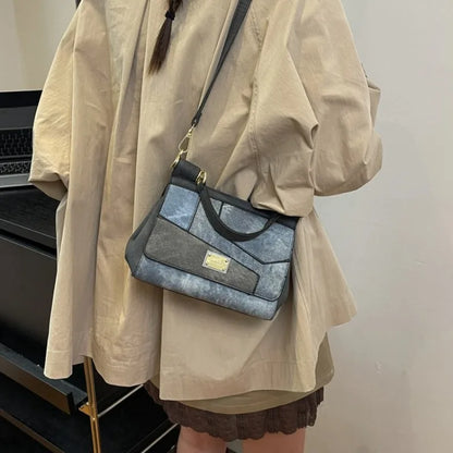 Minimalist Leather Crossbody Tote Bag