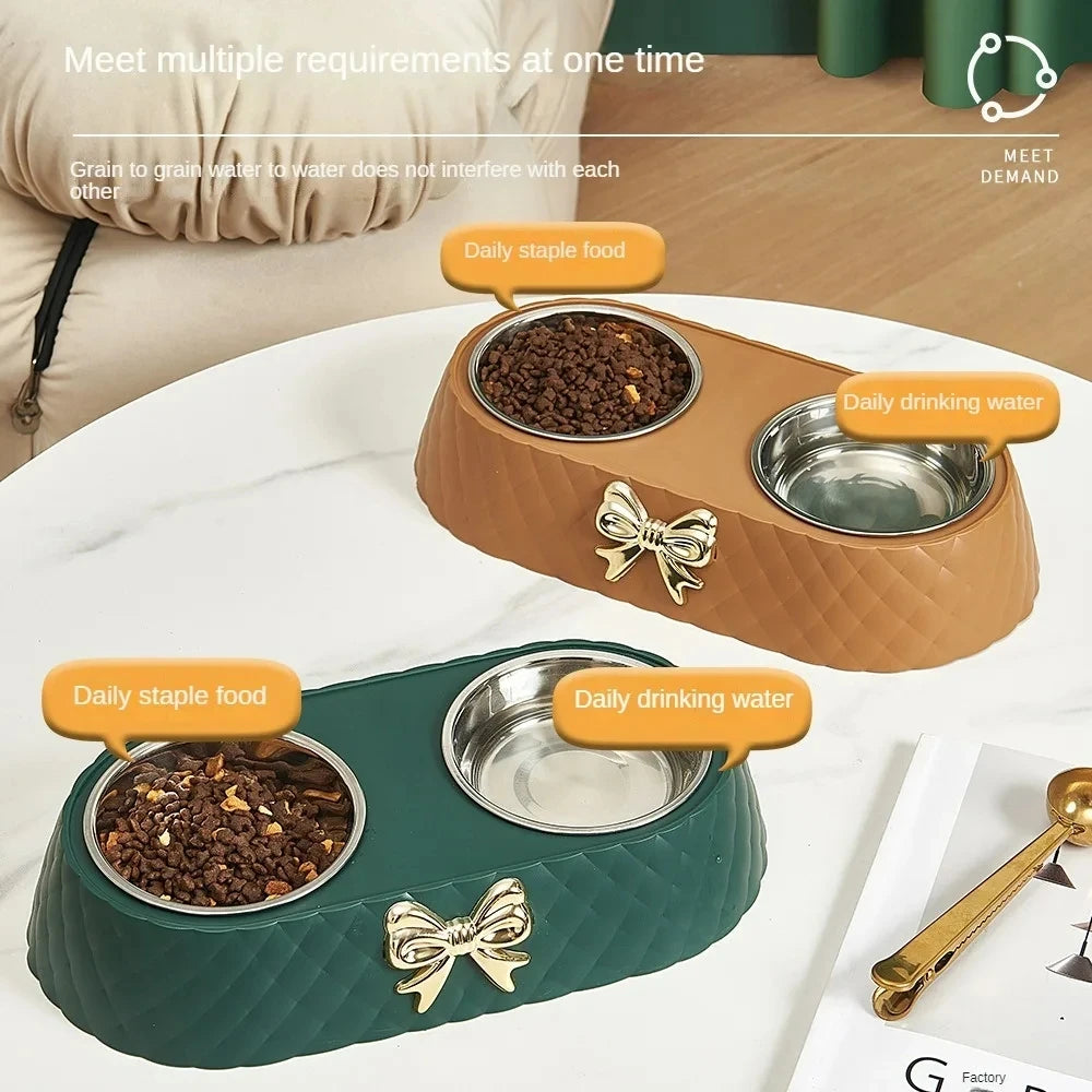 Double Pet Feeding Bowl