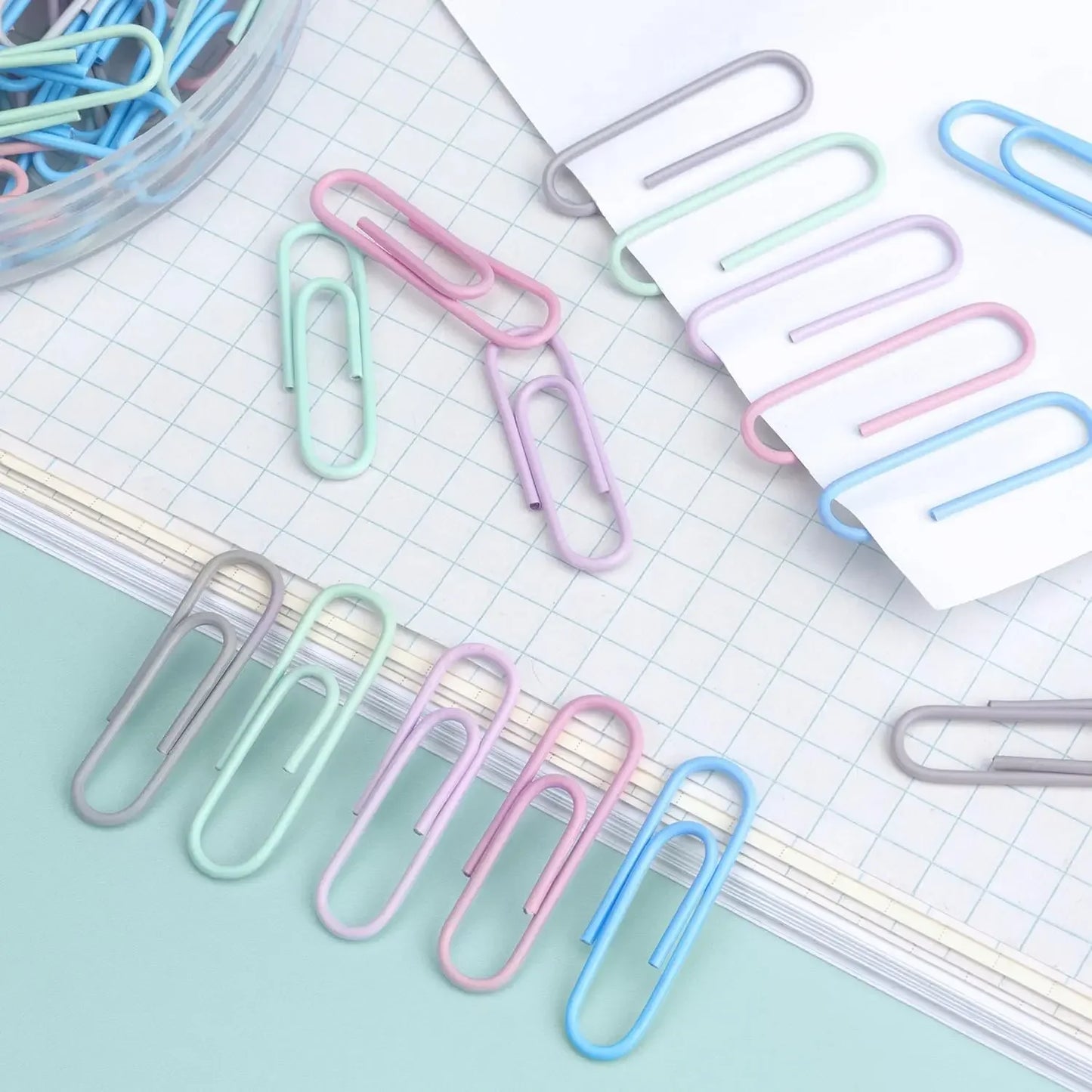 Pastel Metal Paper Clips Set