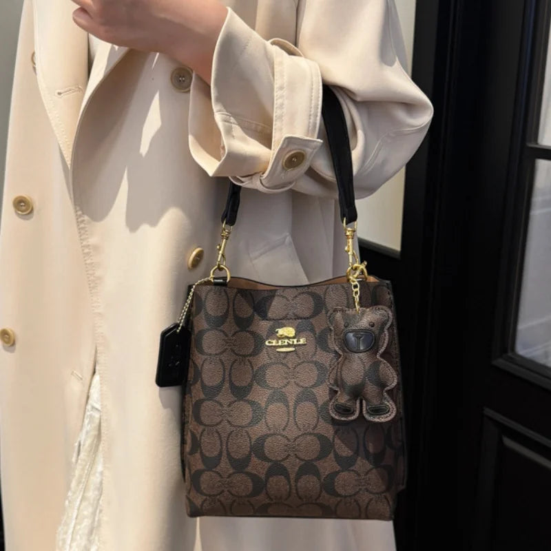 Medium PU Bucket Crossbody Bag