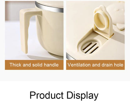304 Stainless Steel Instant Noodle Bowl with Lid