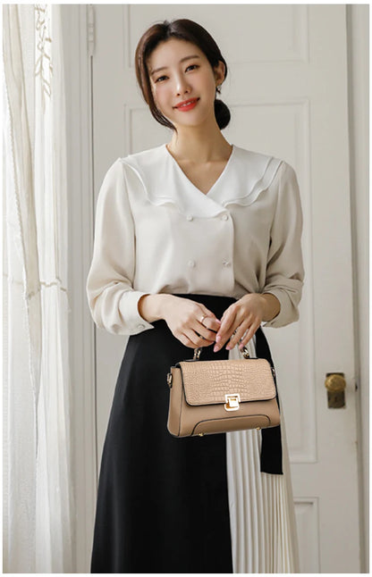 Large Capacity Leather Crossbody Handbag for Women