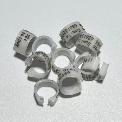 Professional 8mm Laser Engravable Pigeon Leg Rings