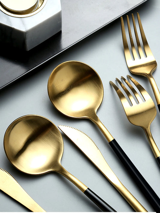 Elegant Western Flatware Set with Spoon, Fork & Knife