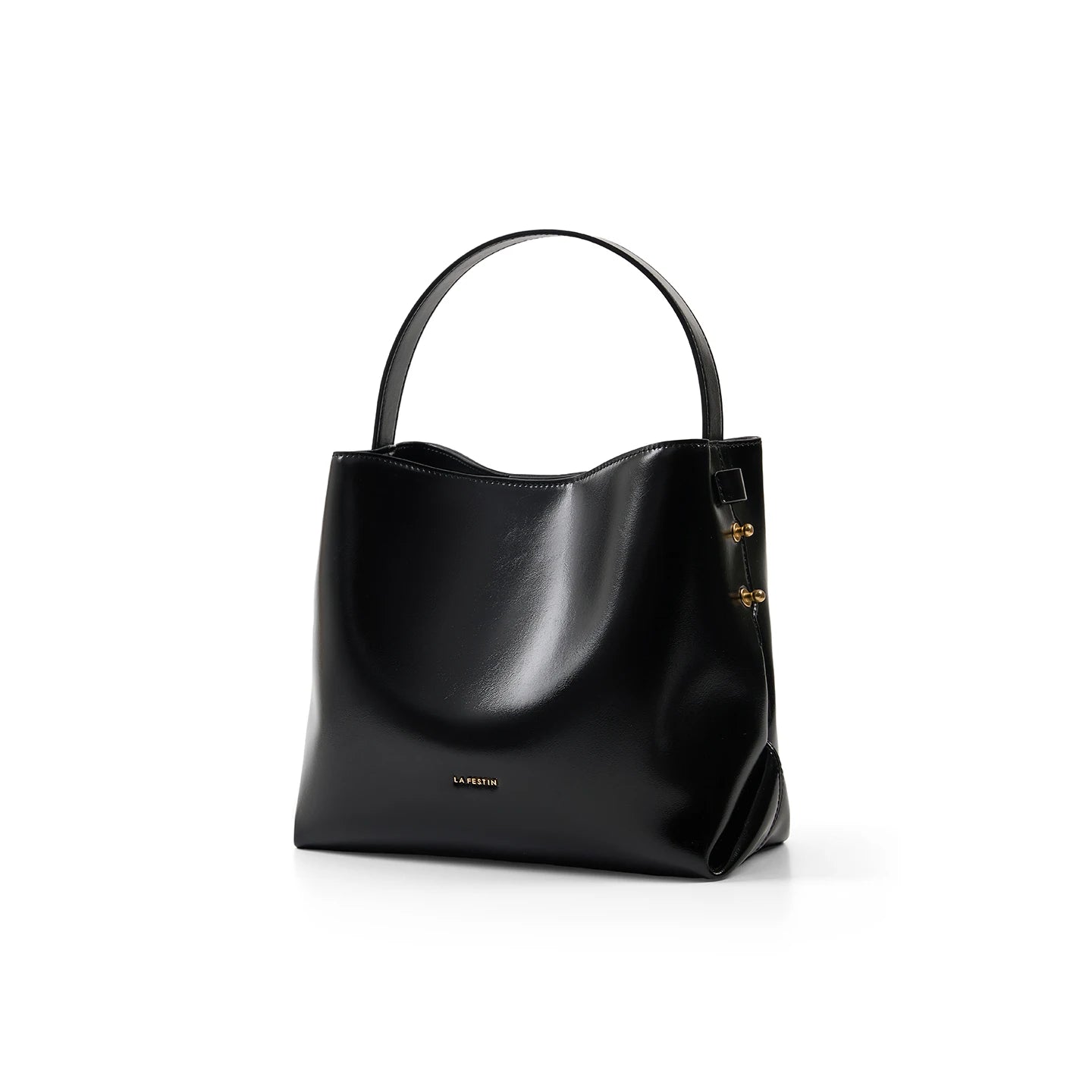 LA FESTIN Split Leather Bucket Tote Bag