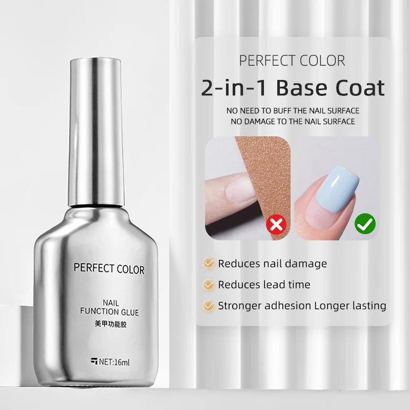 PERFECT COLOR No Wipe Gel Base & Top Coat Set