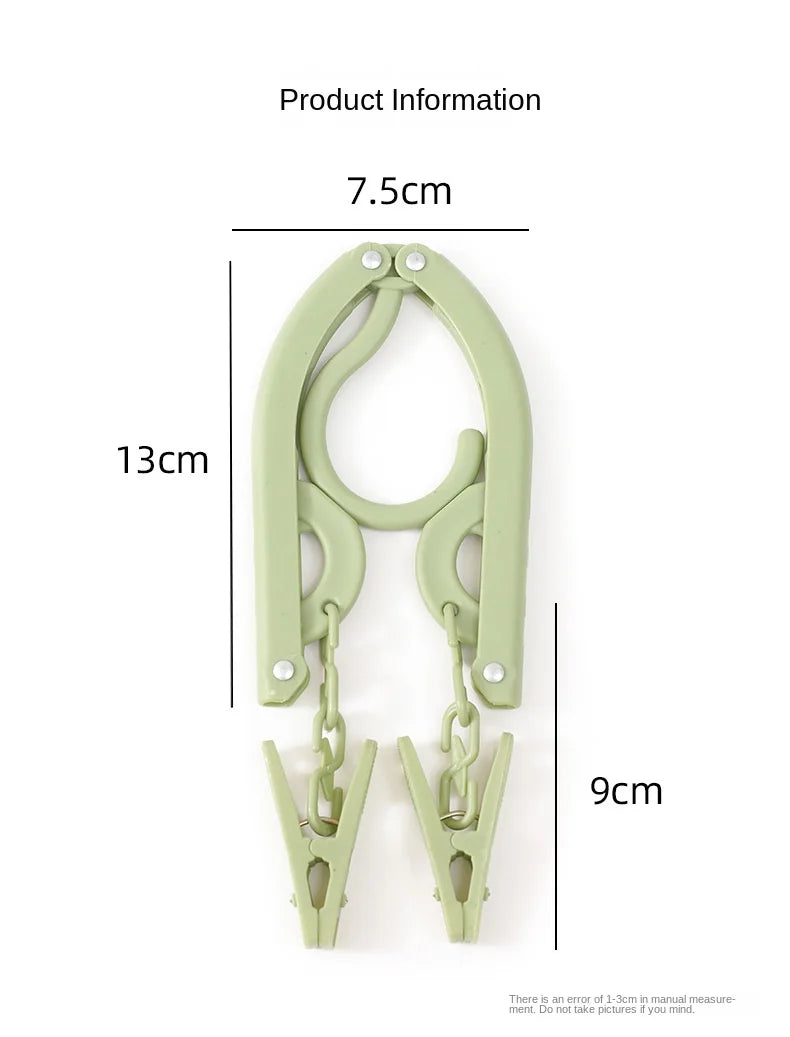 Portable Folding Travel Hanger with Sock Clips