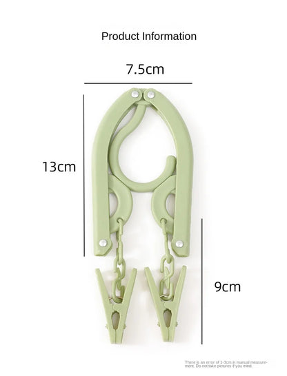 Portable Folding Travel Hanger with Sock Clips