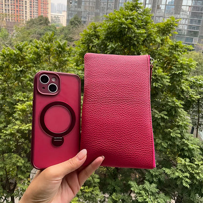 Genuine Top Grain Cow Leather Zip Wallet