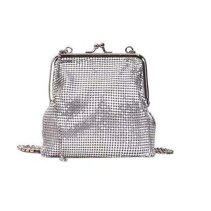 Metallic Sequin Kiss-Lock Bag