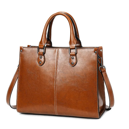 Genuine Leather Tote & Crossbody Handbag
