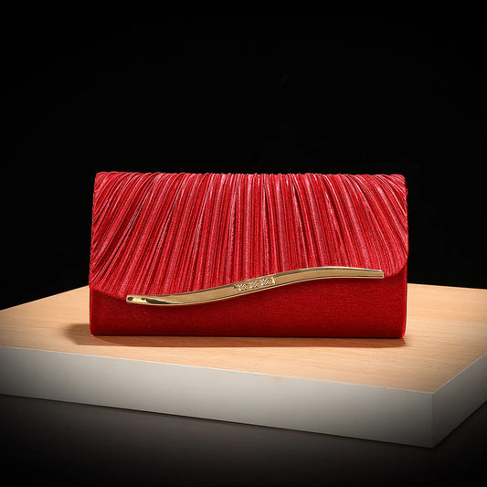 Elegant Pleated Evening Clutch Bag