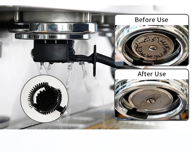 Espresso Machine Group Head Cleaning Brush with Removable Cleaning Head