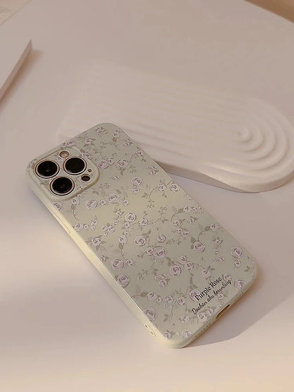 Retro Floral Pattern Cover Case for iPhone 16 15 14 13 12 11 Pro Max Plus