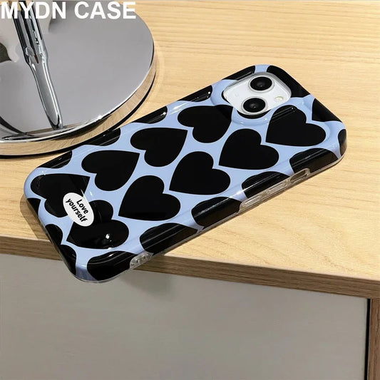 Love Heart Pattern Phone Case For Iphone 11 12 13 Pro Max 14