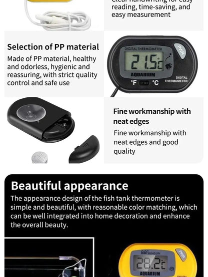 Waterproof LCD Fish Tank & Reptile Habitat Thermometer