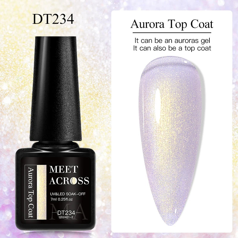 MEET ACROSS 7ml Aurora Gel Nail Top Coat
