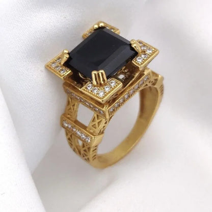 Geometry Gold Color Ring