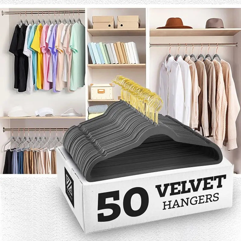 10Pcs/Pack Velvet Non-Slip Clothing Hangers