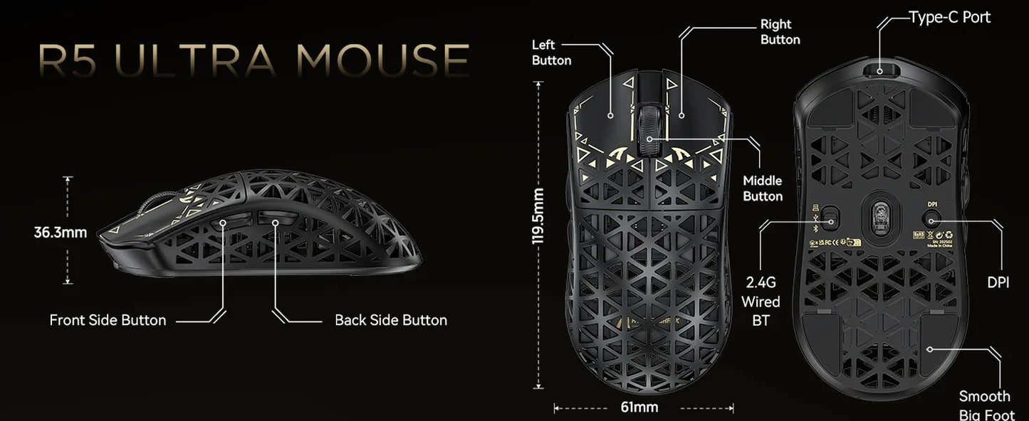 ATTACK SHARK R5 Ultra Wireless Gaming Mouse