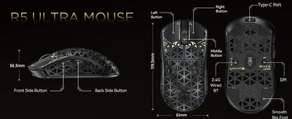 ATTACK SHARK R5 Ultra Wireless Gaming Mouse