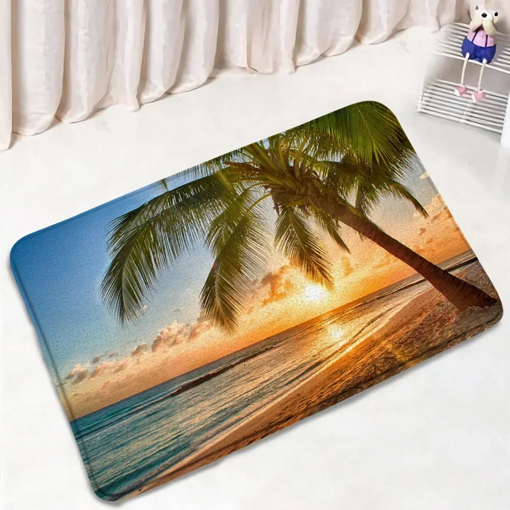 Ocean Seashell Bathroom Mat Set