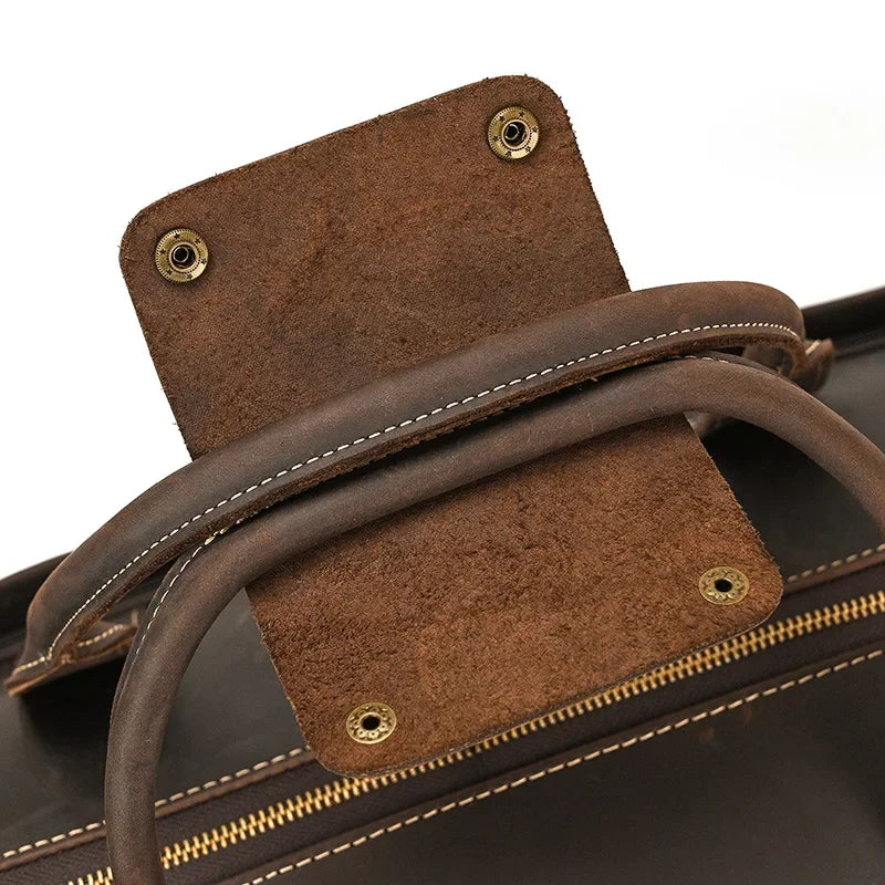 Crazy Horse Leather Travel Bag for Suits