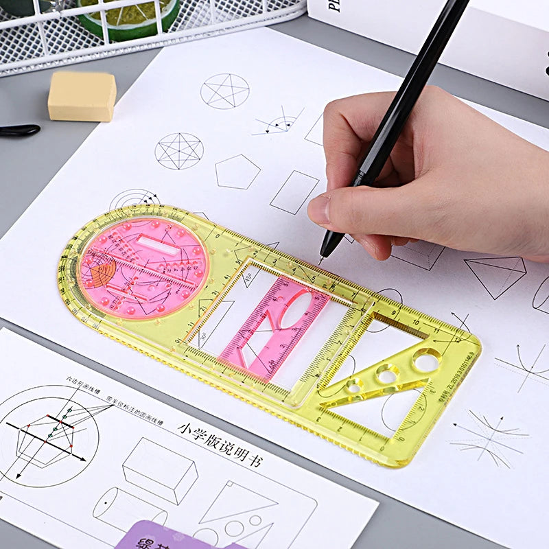 Multifunctional Geometric Drawing Ruler