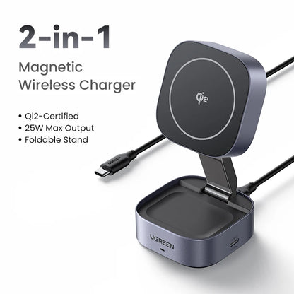 Qi2 2-in-1 Magnetic Wireless Charger Stand
