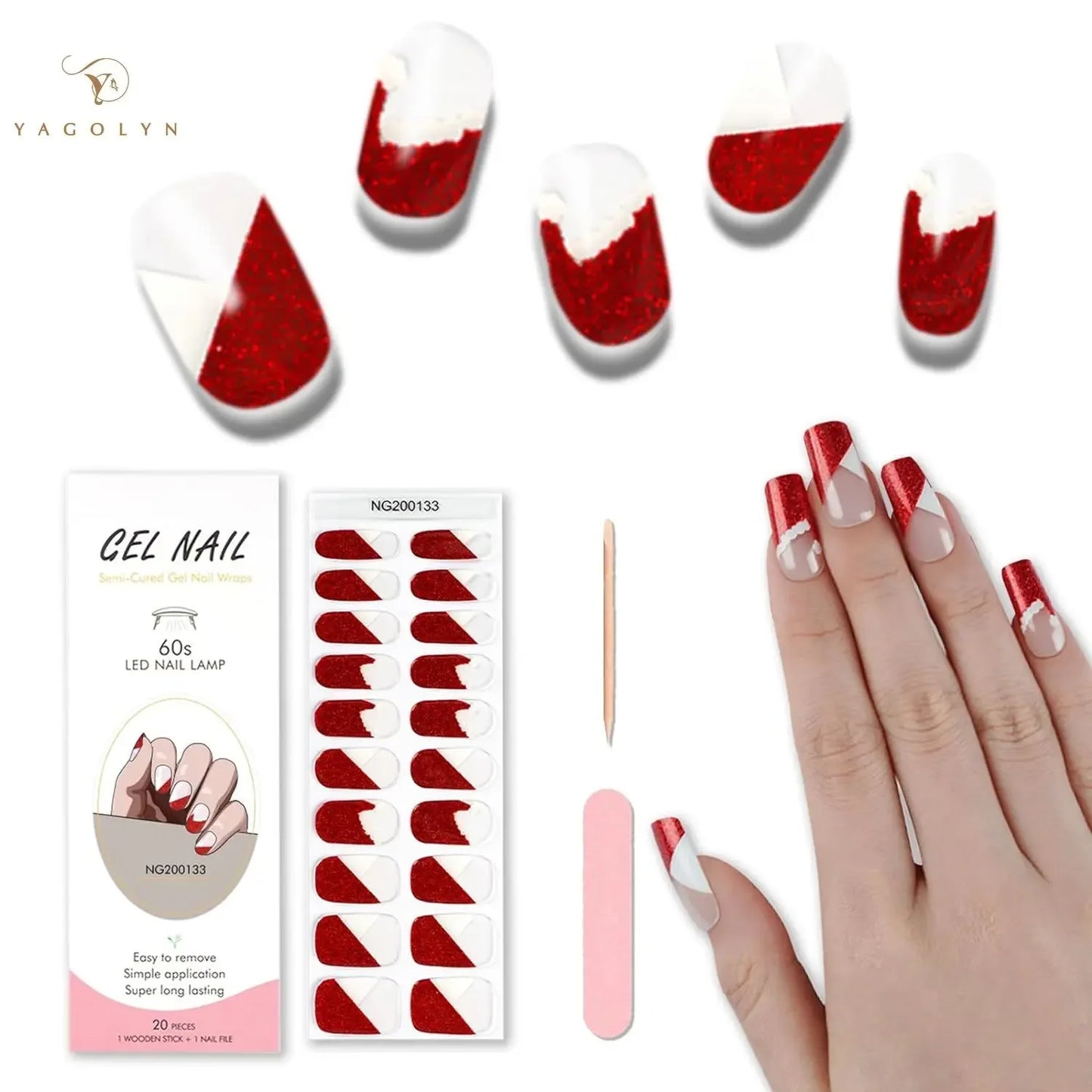 Semi-Cured Snowflake Gel Nail Stickers