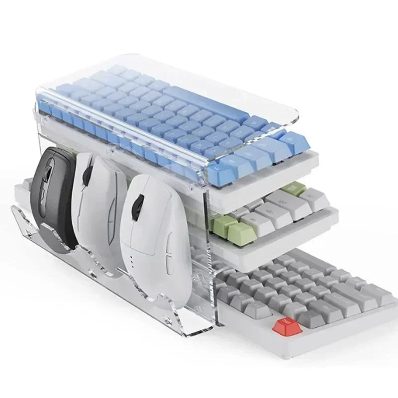 3-Tier Acrylic Keyboard Stand with Mouse Holder