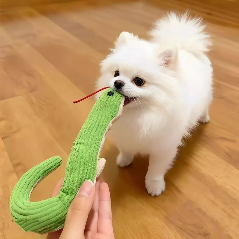 Interactive Plush Snake Dog Toy