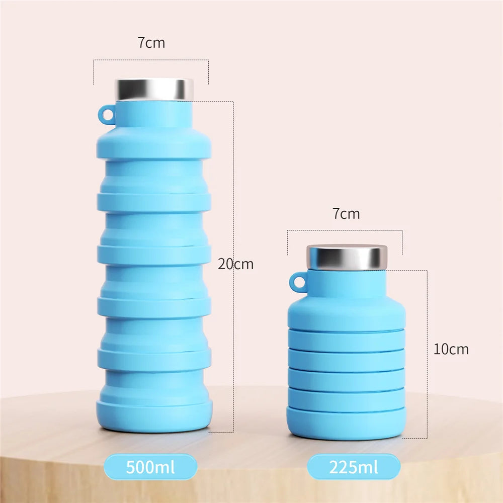 500ml Collapsible Silicone Sports Water Bottle