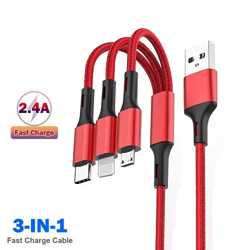 Universal 3-Connector USB Charging Cable