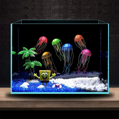 Artificial Swim Glowing Fluorescent Jellyfish Aquarium Decoration