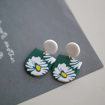 Flower Abstract Art Deco Pattern Earrings
