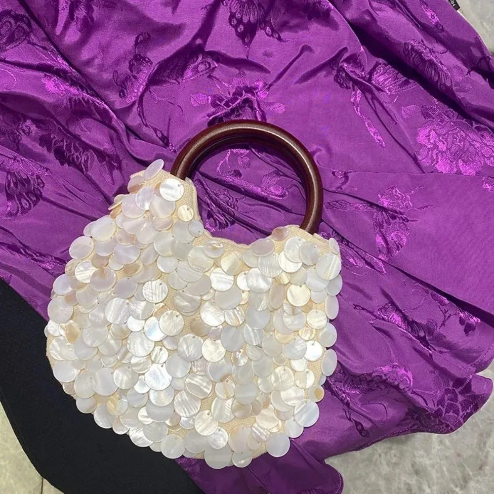 Handmade Seashell Beaded Bag
