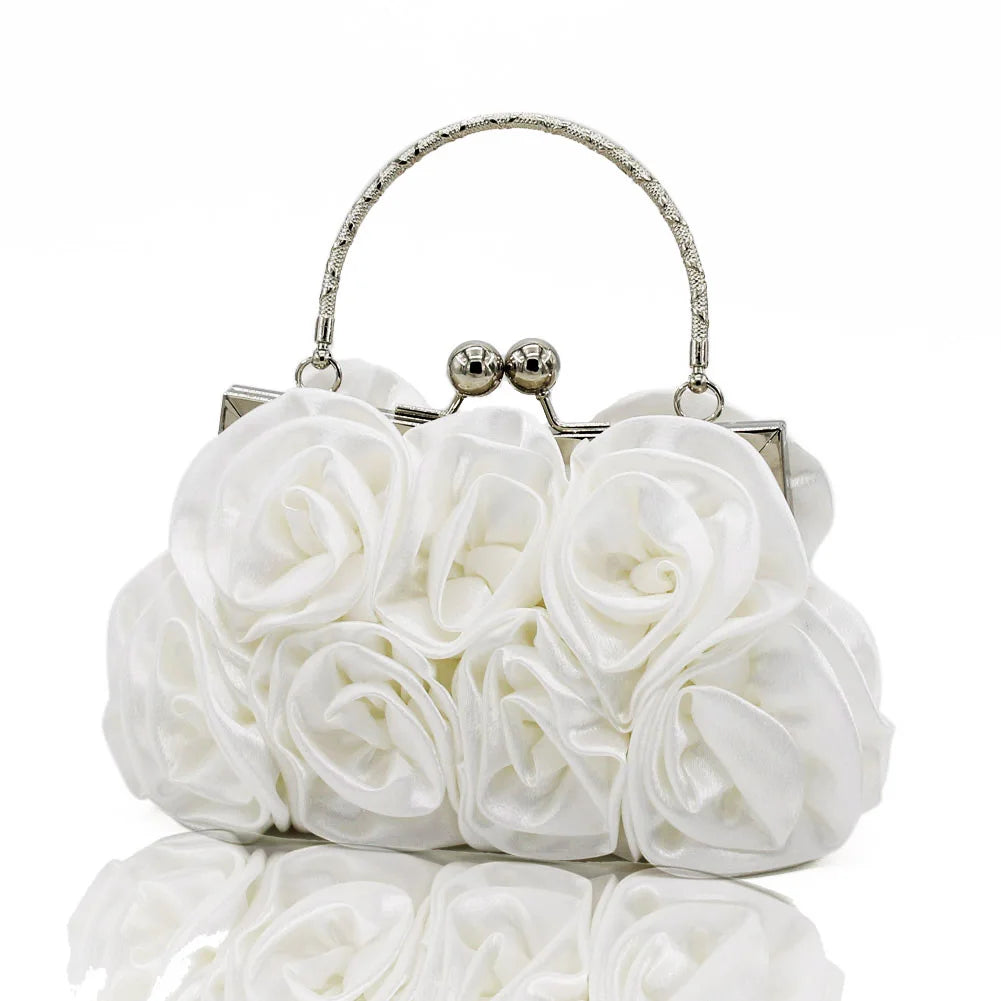 Rose Flower Evening Clutch Bag