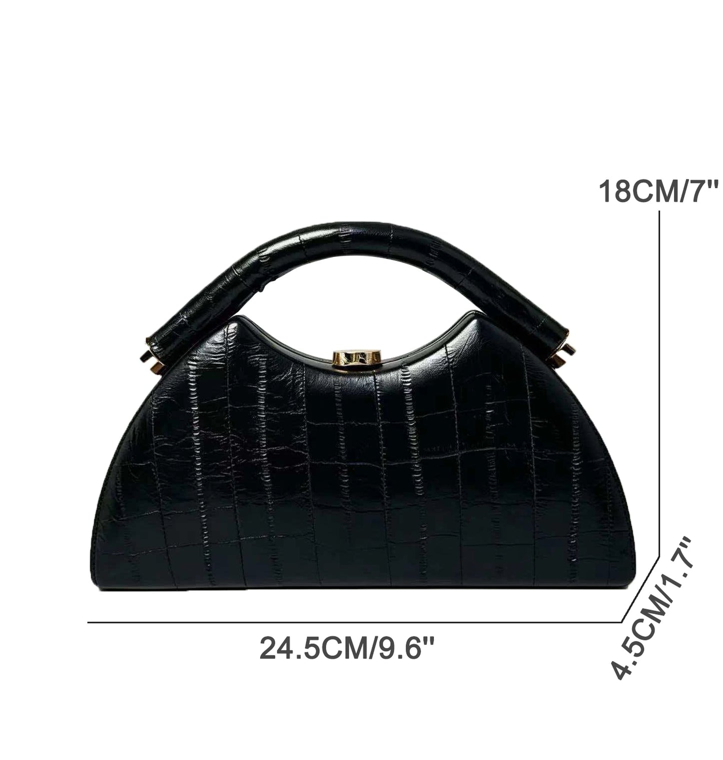 Half Moon PU Leather Evening Clutch Bag