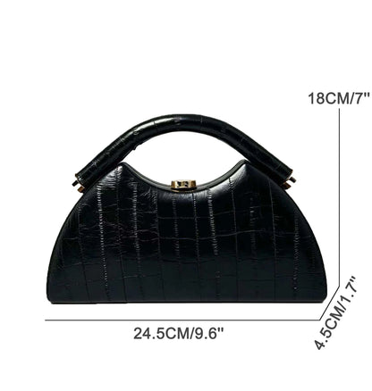Half Moon PU Leather Evening Clutch Bag