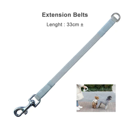 Pet Leash Extension Belt with Poop Bag Dispenser