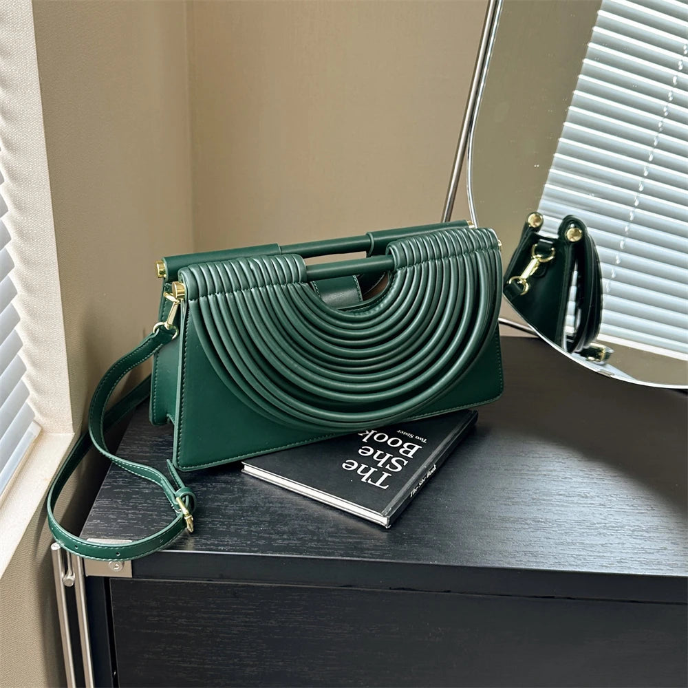 Luxury Ruched Evening Clutch Crossbody Bag