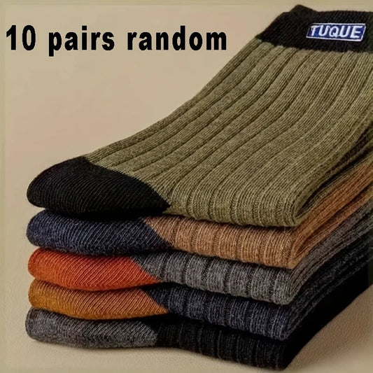 Men’s Breathable Mid-Calf Sports Socks 10 Pairs