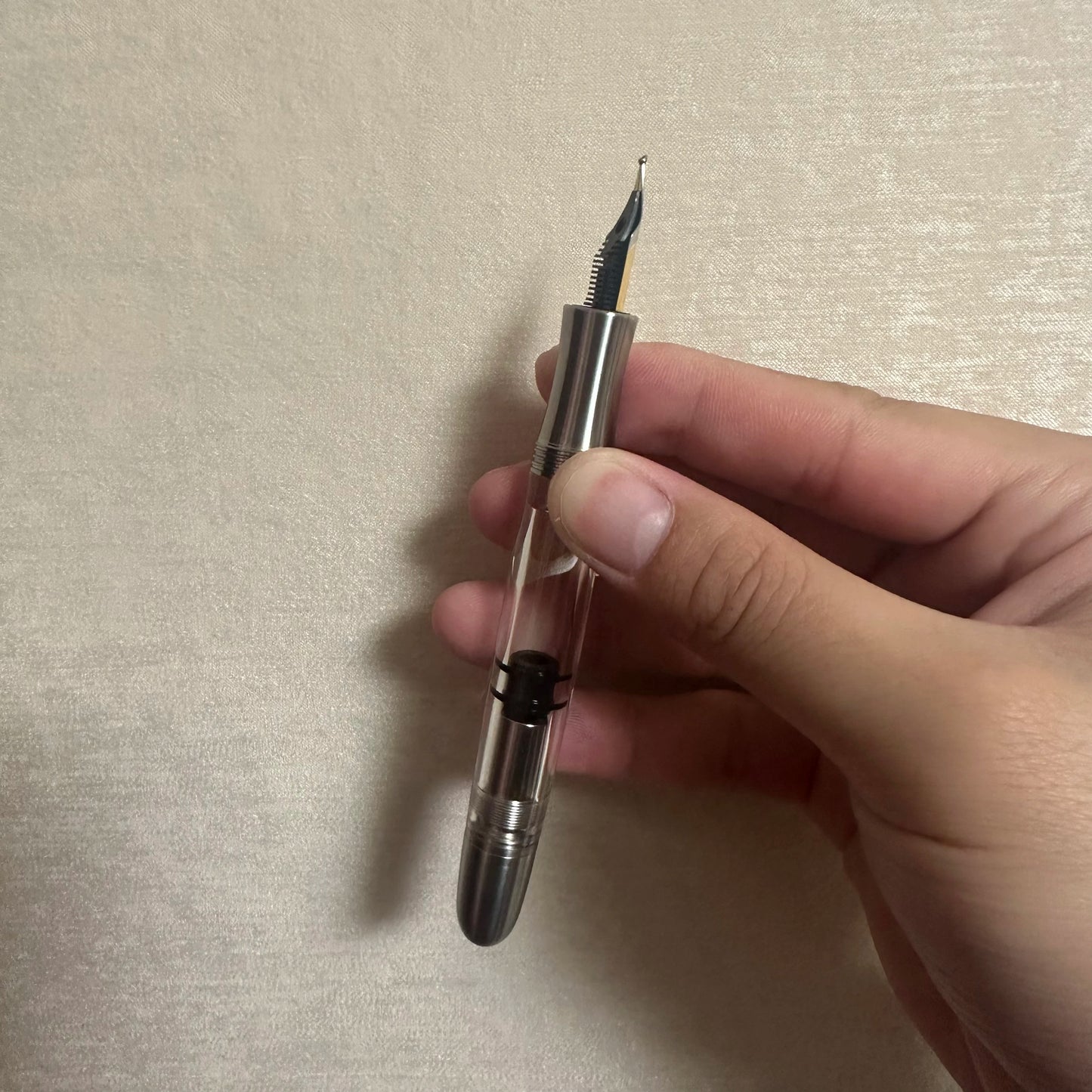 Premium Piston Fill Fountain Pen – Titanium & Acrylic