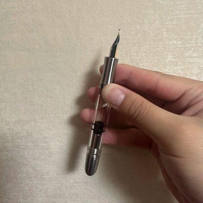 Premium Piston Fill Fountain Pen – Titanium & Acrylic