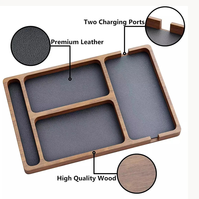 Wooden Desktop Organizer Tray