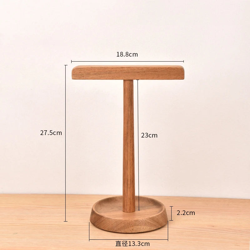 Walnut Wood Headphone Stand with Anti-Scratch Holder