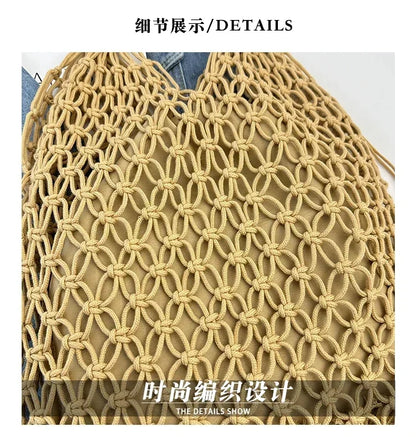 Handwoven Mesh Summer Tote Bag