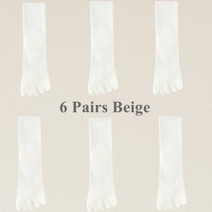 Men’s Cotton Toe Socks 6 Pairs