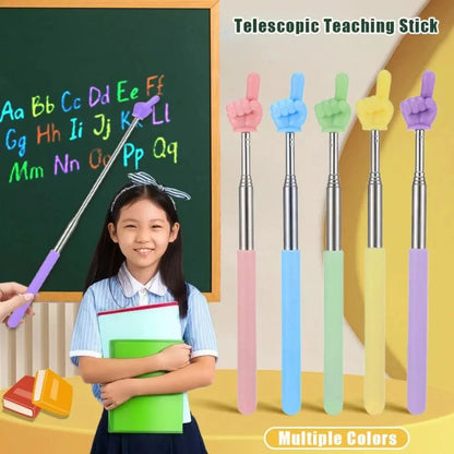 Stainless Steel Telescopic Teaching Pointer with Finger Tip